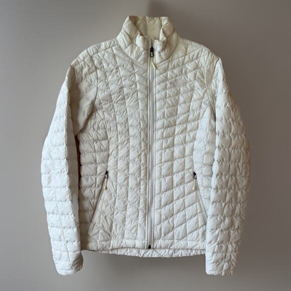 North Face Thermoball Jacket Women's S White Insulated Puffer Outerwear Utah - Picture 1 of 10